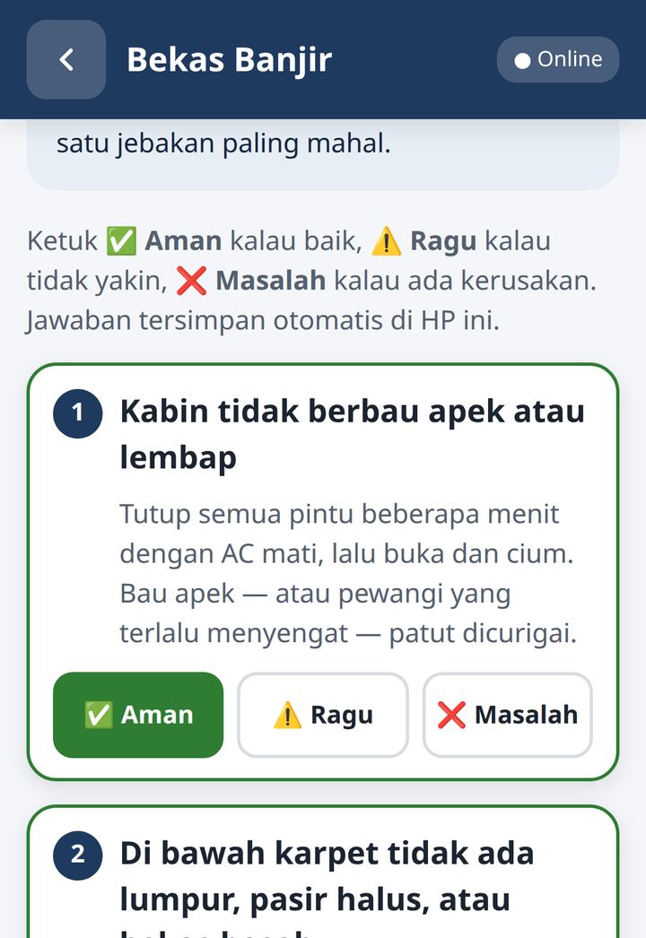 Bekas banjir & bekas tabrakan