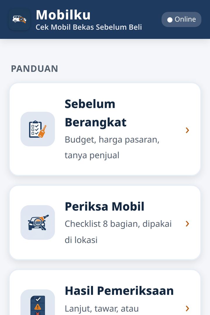 Menu utama aplikasi